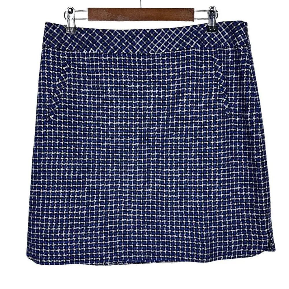 Talbots Women's 14P Wool Blend Houndstooth Skirt